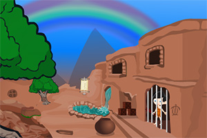 小男孩逃出山洞