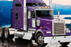 紫色肯沃斯卡车拼图