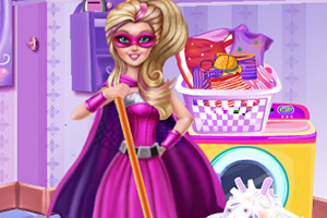 芭比超人洗衣服