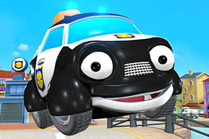卡通警车拼图