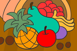 水果聚宝盆上色