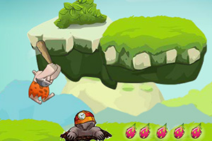 饥饿的原始人狂奔