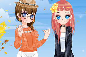 秋天里的美少女