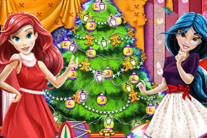 迪士尼公主布置圣诞树