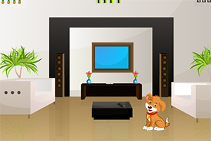 饥饿的小狗逃出小屋