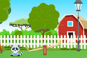 可爱的浣熊逃脱