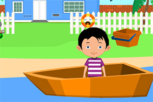 救援船上的小男孩