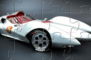 银色火箭车拼图