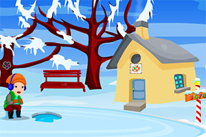 饥饿的男孩寒冬逃脱