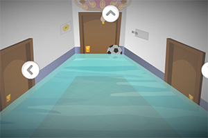 逃离被洪水淹没的房子