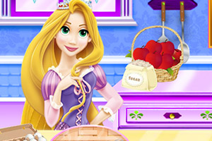 长发公主做苹果馅饼