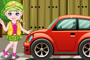 莎拉洗爱车