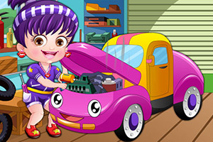 可爱宝贝当修车技工