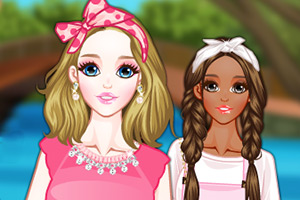 甜美桃红色系女孩