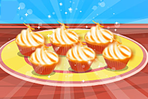 美味的橘子纸杯蛋糕