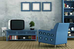 复古蓝色房子逃脱