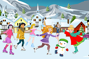 迪士尼公主布置滑雪场