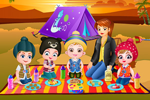 可爱宝贝参加夏令营