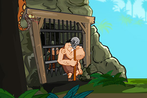 猴子逃脱野人洞穴