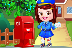 可爱宝贝邮递员装扮