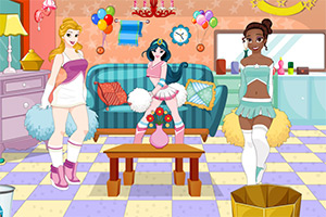 拉拉队员清理房间