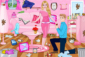 肯和芭比一起做打扫