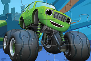 绿色怪物卡车拼图