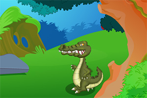 饥饿的鳄鱼逃脱