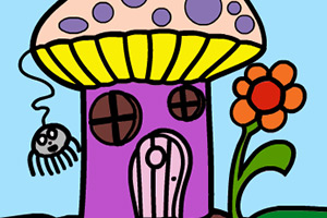 蘑菇房子填颜色