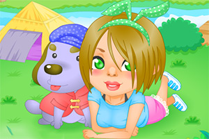 莉莉陪小狗去郊游