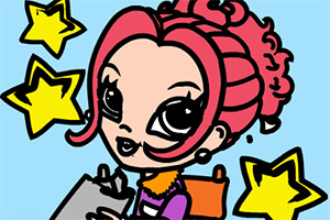 给可爱娃娃填色