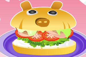 制作猪腿汉堡