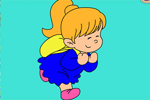 给可爱女孩填色