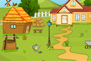 小男孩的农场房子逃脱