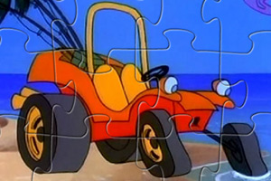 卡通极速小车拼图