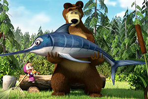 玛莎和熊钓鱼找数字