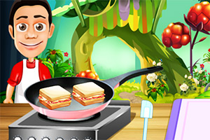 制作早餐三明治