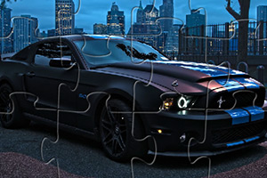 黑色福特野马拼图