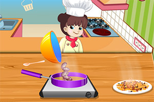 制作秘制海鲜饭