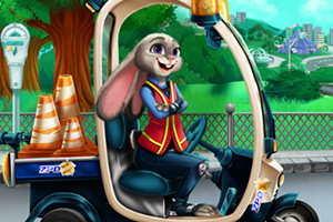 兔朱迪修理警车