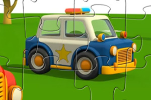 卡通警车拼一拼