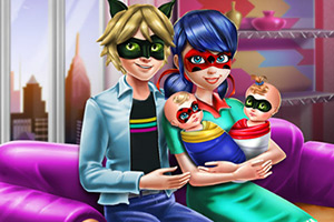 瓢虫夫妇照顾双胞胎