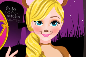 芭比万圣节搞怪妆容