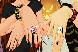 闺蜜万圣节美甲