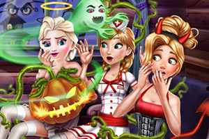 迪士尼公主万圣节布置