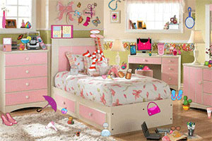 女孩的杂乱卧室