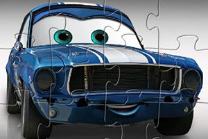 蓝色卡通汽车拼拼看