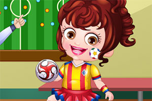 可爱宝贝当足球员