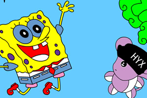 海绵宝宝交新朋友上色