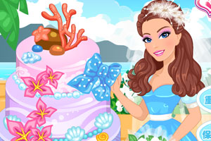 芭比海洋婚礼蛋糕